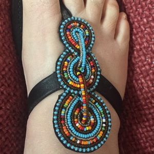 Gorgeous beaded African sandals